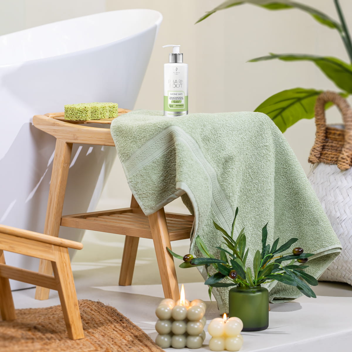 PHARM FOOT Krēms atbalstošs ādas mikrobiomu ar ozonētu olīveļļu un probiotiķiem, OZONE SAFE 250ml