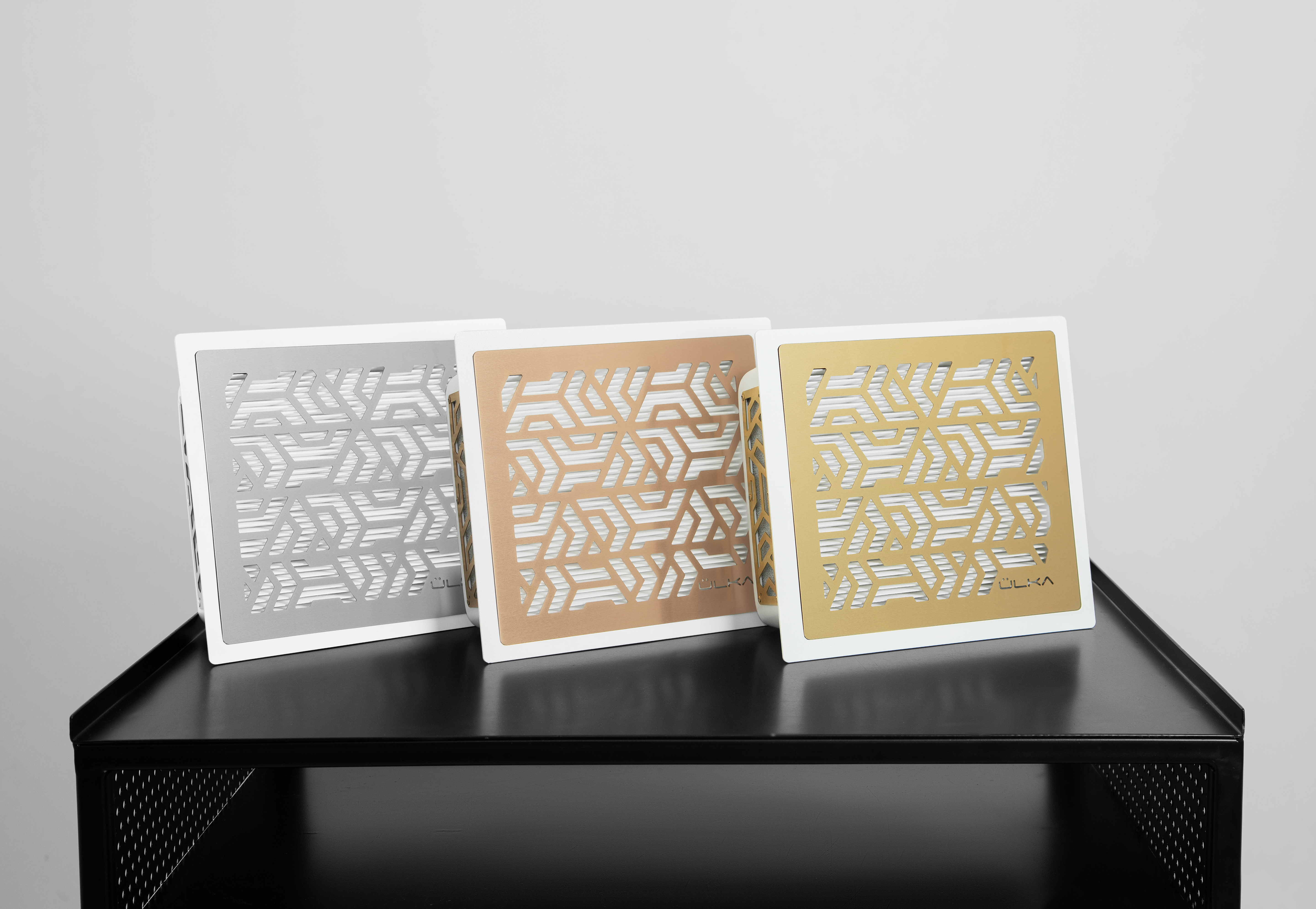 ÜLKA Встраиваемый вытяжка BUILD-IN PREMIUM (цвет белый) с решеткой Розовое золото