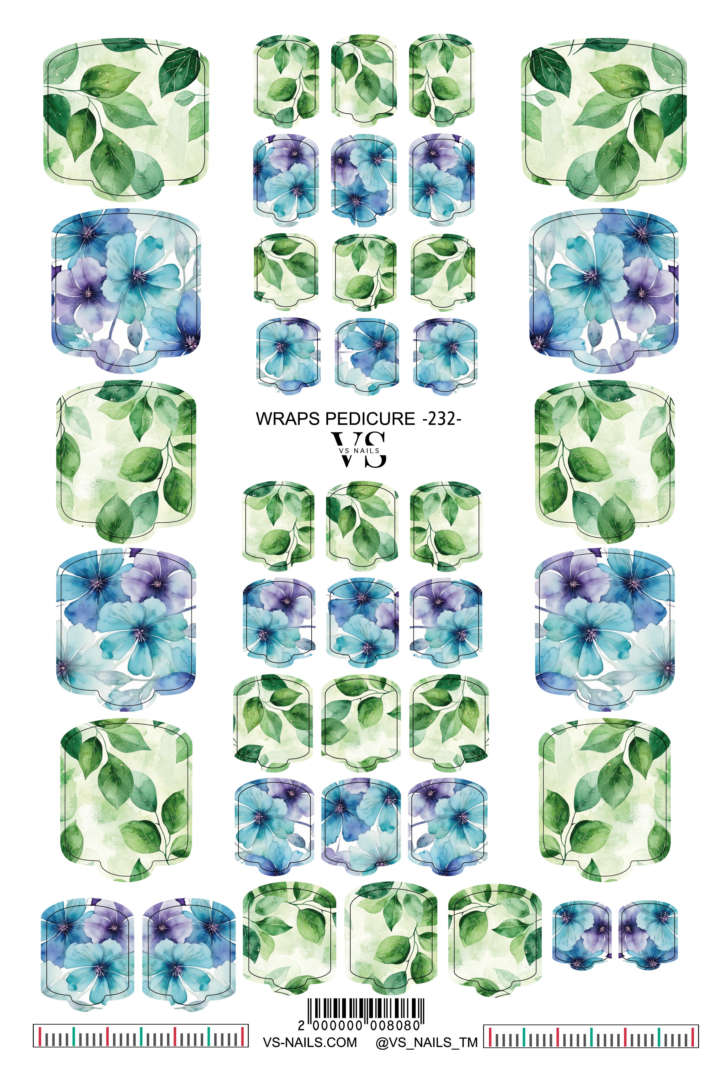 VS NAILS Pedicure Wraps Nr.232
