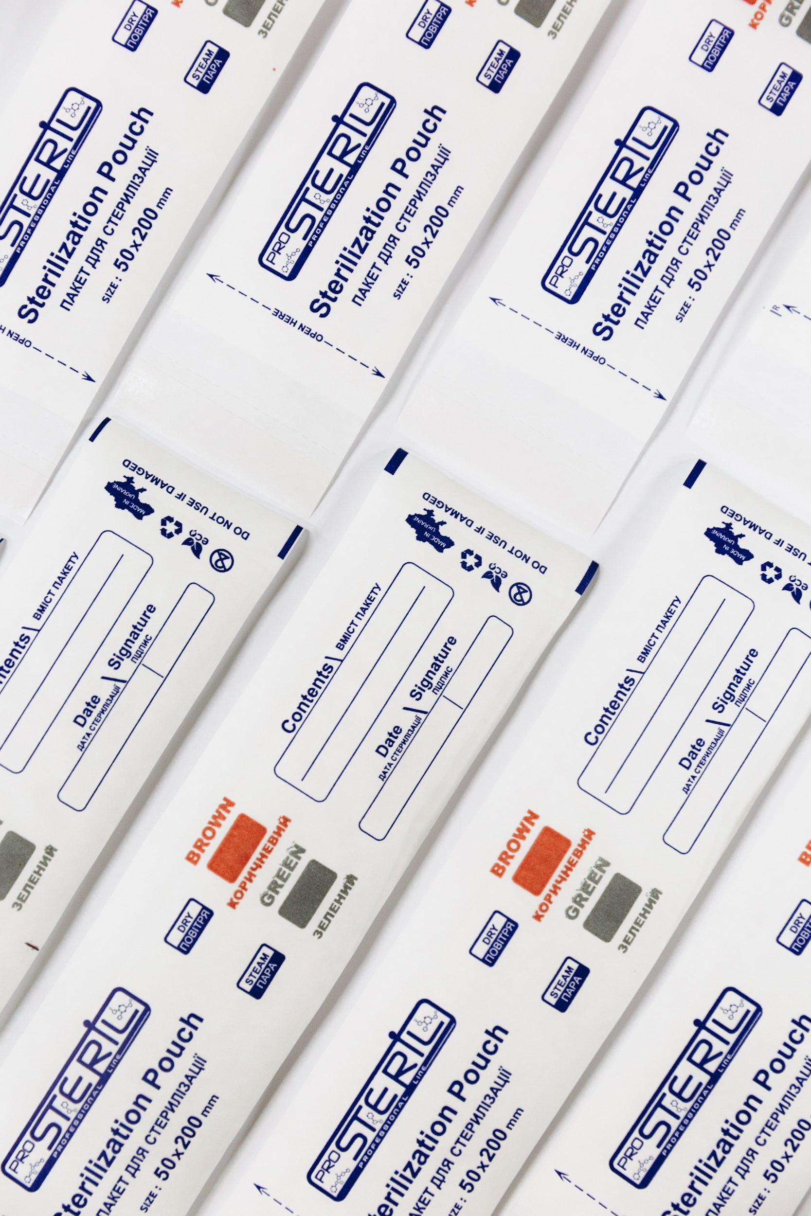 ProSteril пакеты для стерилизации в сухожаре или автоклаве, с индикатором 50×200мм PKW Белые 100шт.