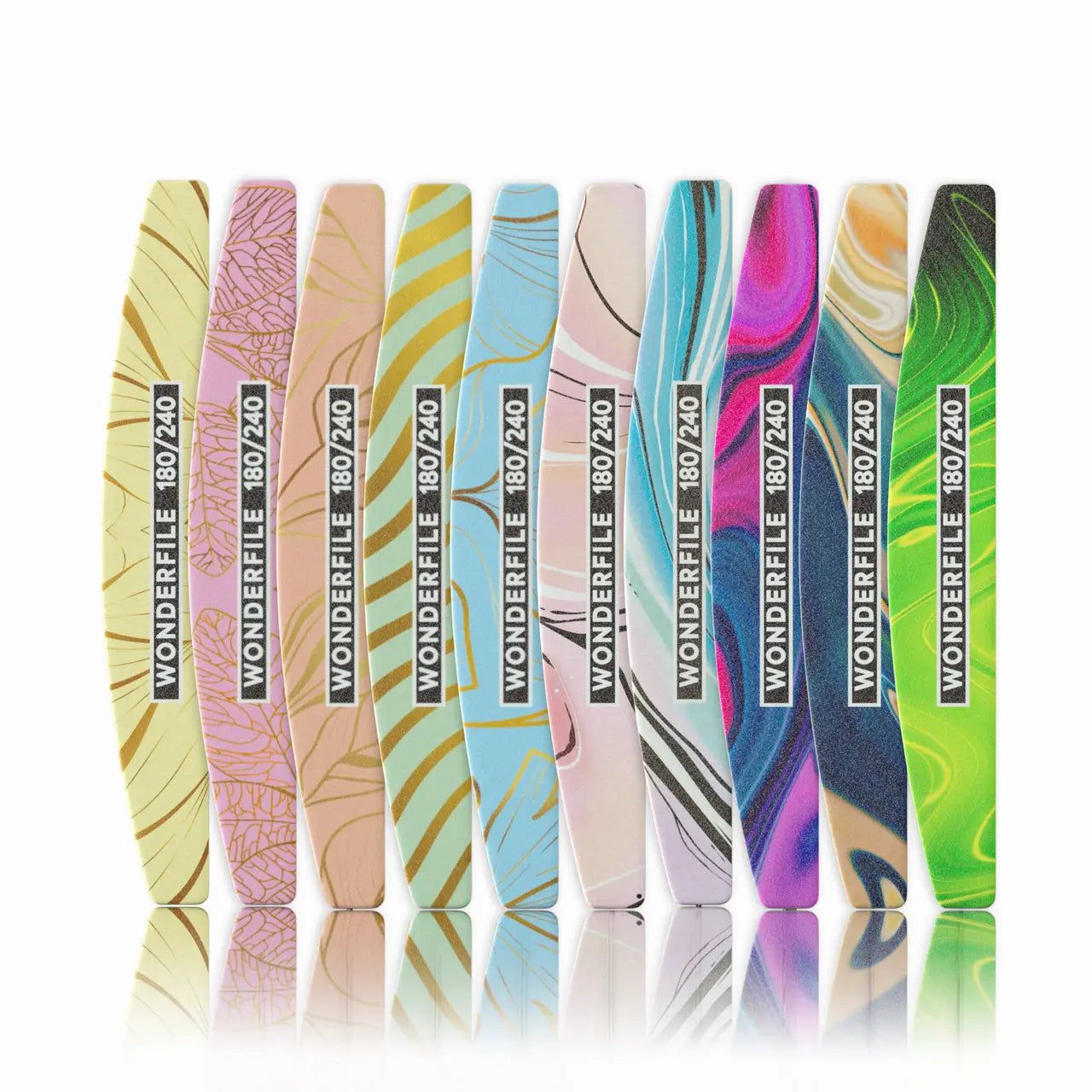 Wonderfile Crescent file 162x24mm 180/240gr on wooden base, 25 pcs.