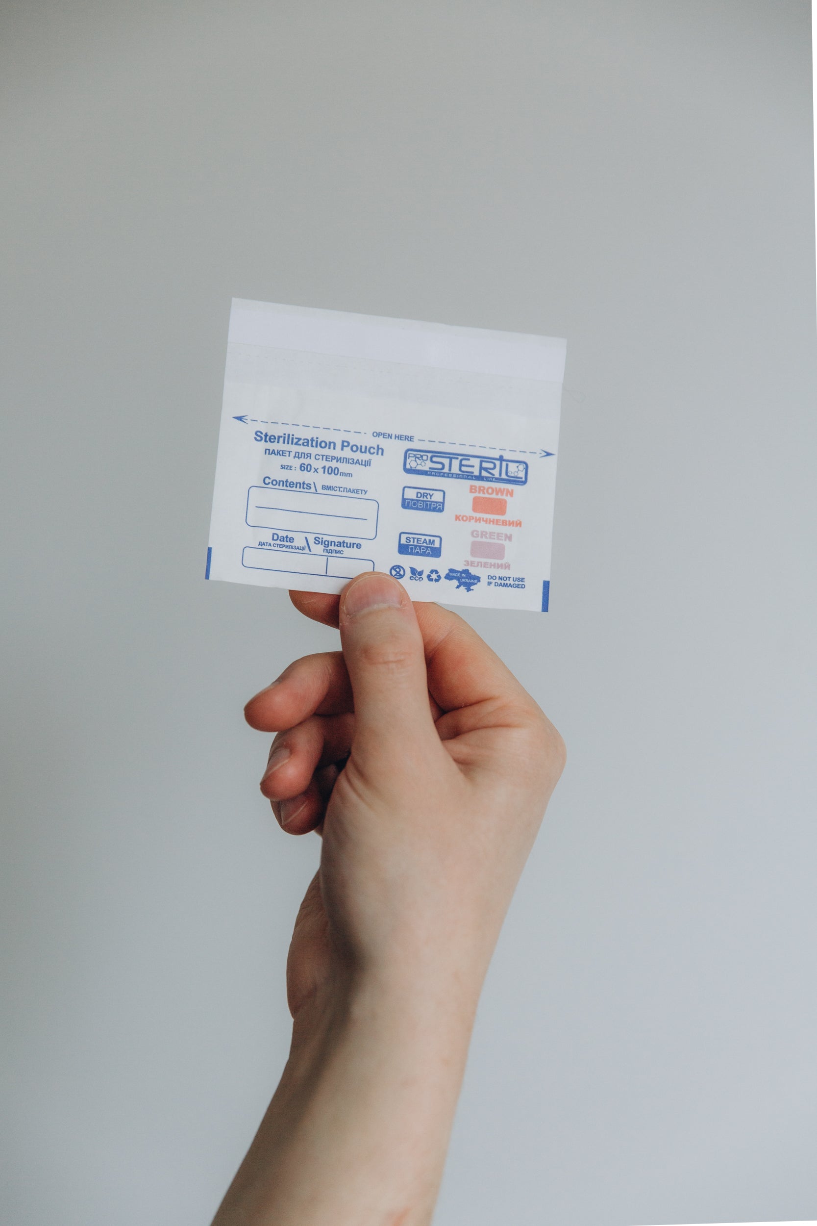 be STERIL&SAFE Karstā gaisa & Autoklāva kombinētie sterilizācijas maisiņi 60x100mm PKW ar indikatoru Balti 100gab.