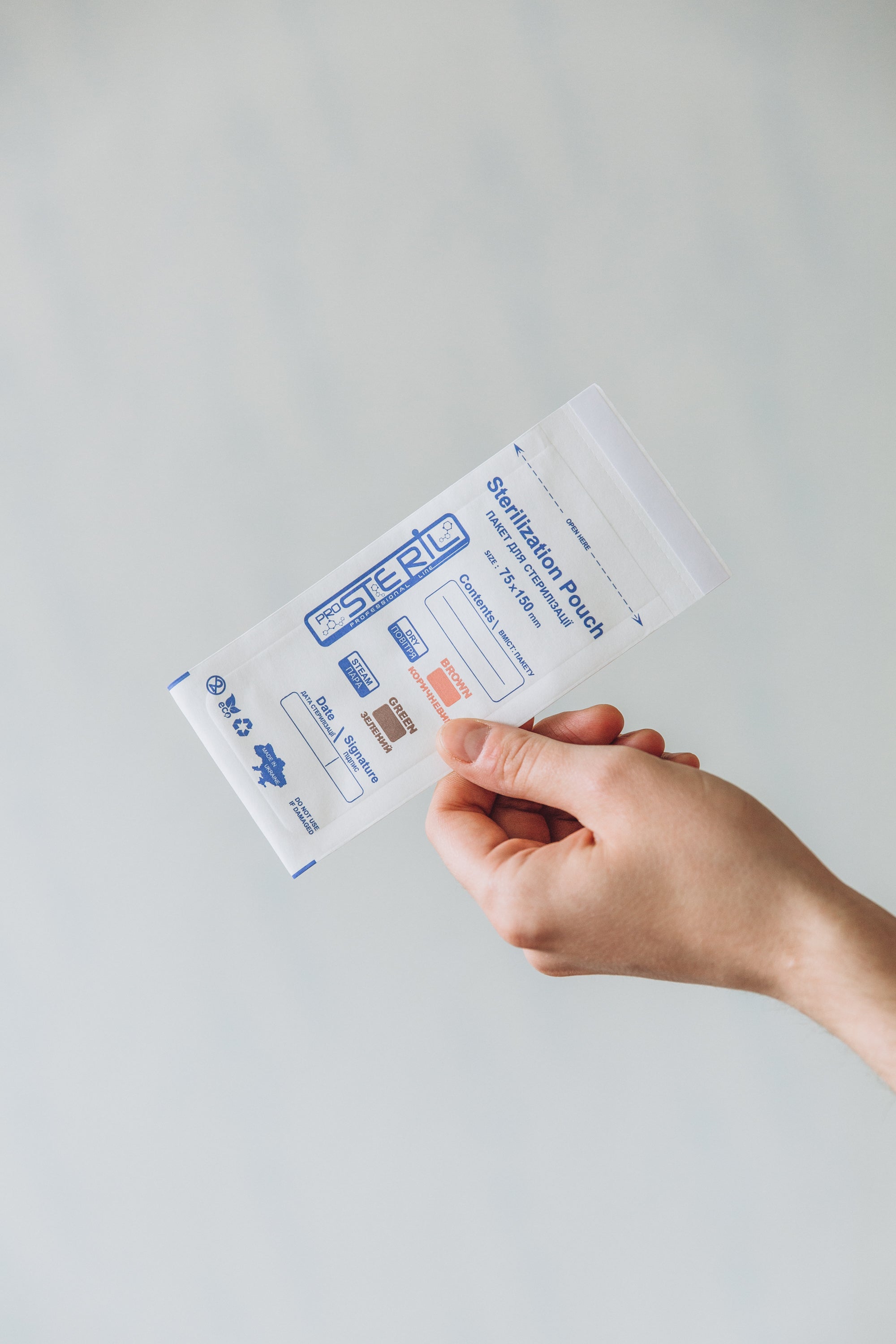 be STERIL&SAFE Karstā gaisa & Autoklāva kombinētie sterilizācijas maisiņi 75x150mm PKW ar indikatoru Balti 100gab.