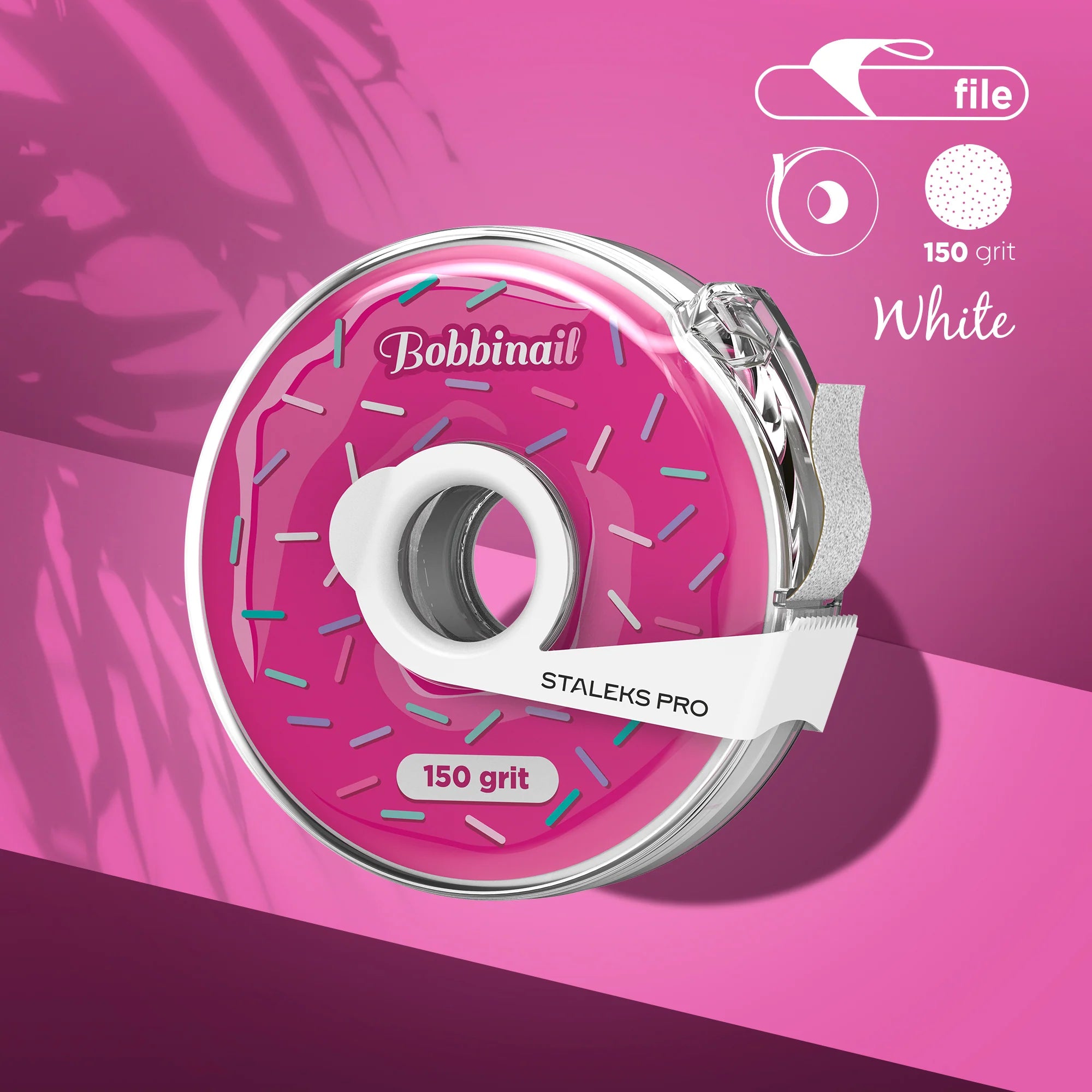 STALEKS Interchangeable file-tape (donut), white AT-150W / 150 grit / 8 m