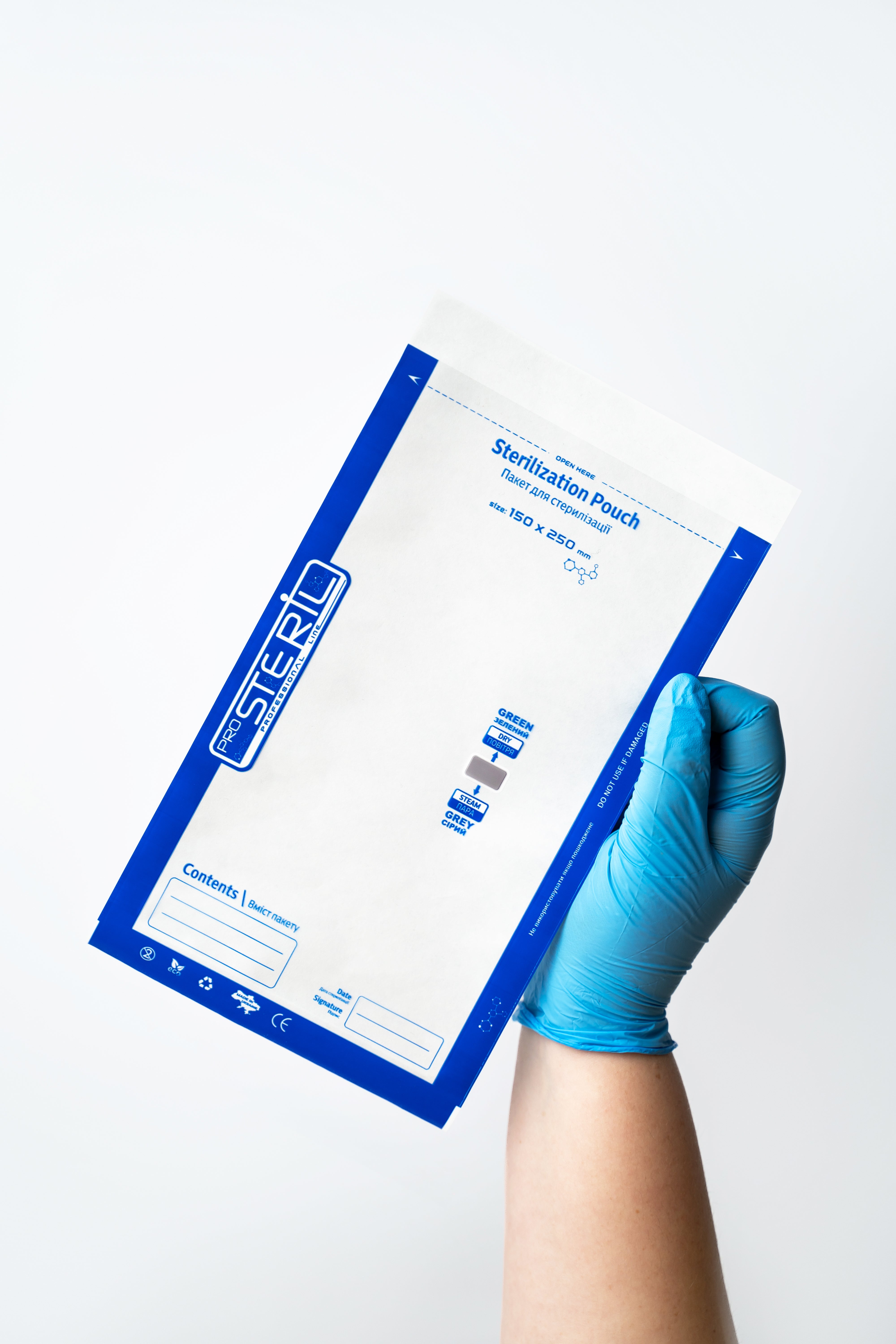 ProSteril Karstā gaisa & Autoklāva sterilizācijas maisiņi 150x250mm CPW caurspīdīgi ar indikatoru 100gab.
