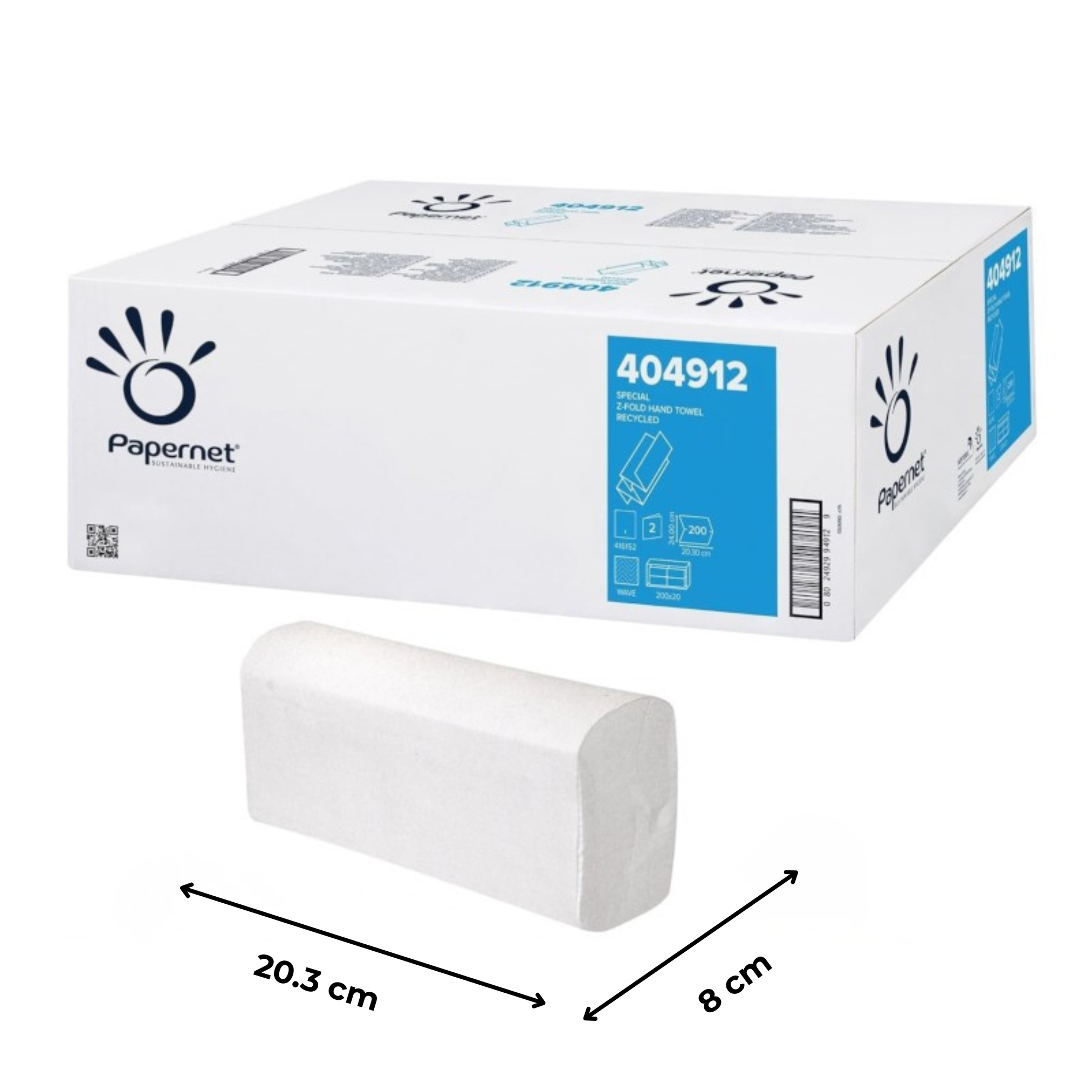 Paper towels in sheets Papernet, Z-fold, 2 ply, 200 pcs