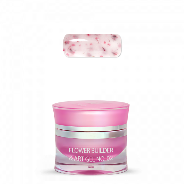 Moyra Flower Builder & Art Gel, zartrosa Grundierung mit Blumen, Nr. 02, 15 g