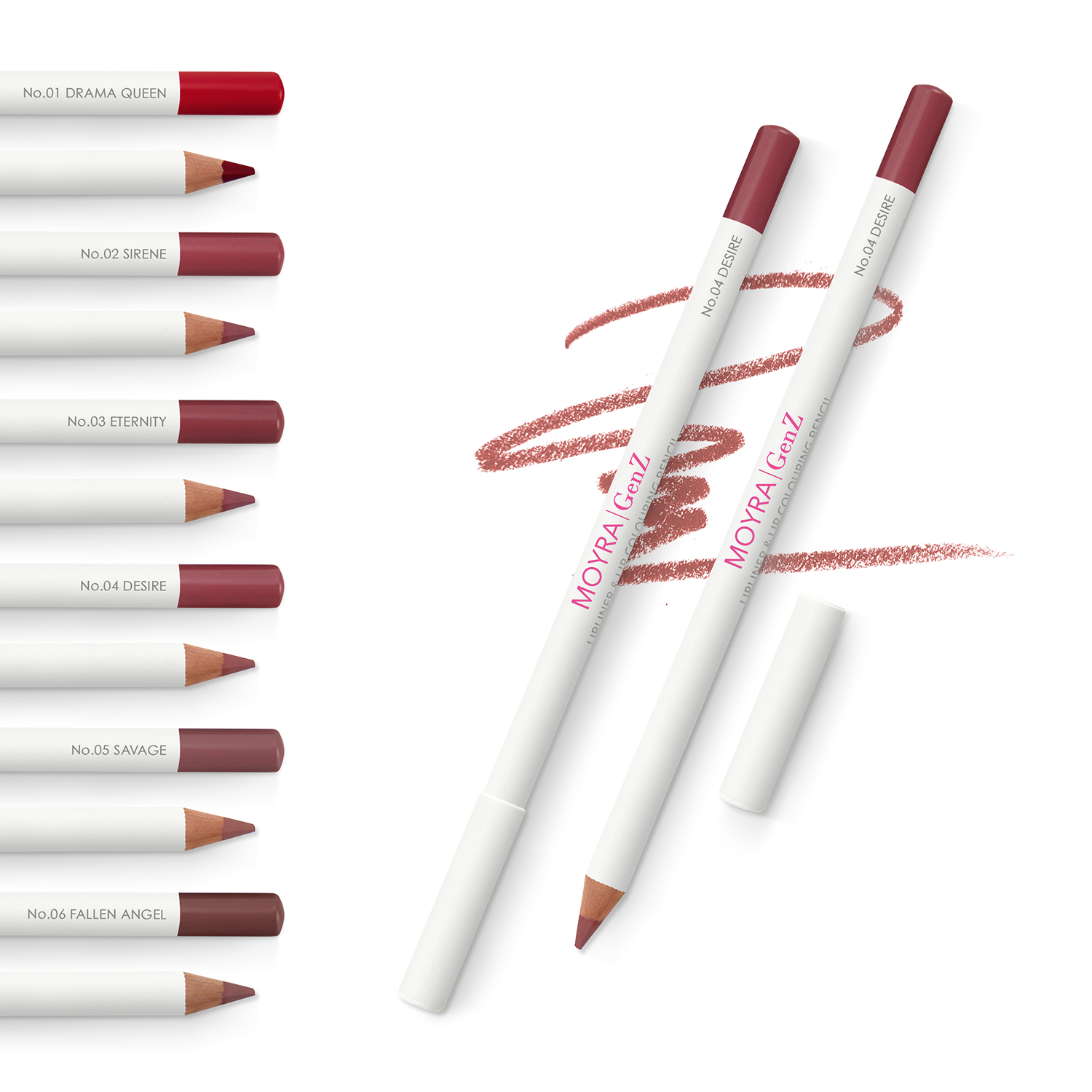 MOYRA GenZ Lipliner & Lip huulekontuurpliiats ja huulepliiats 02 Sirene