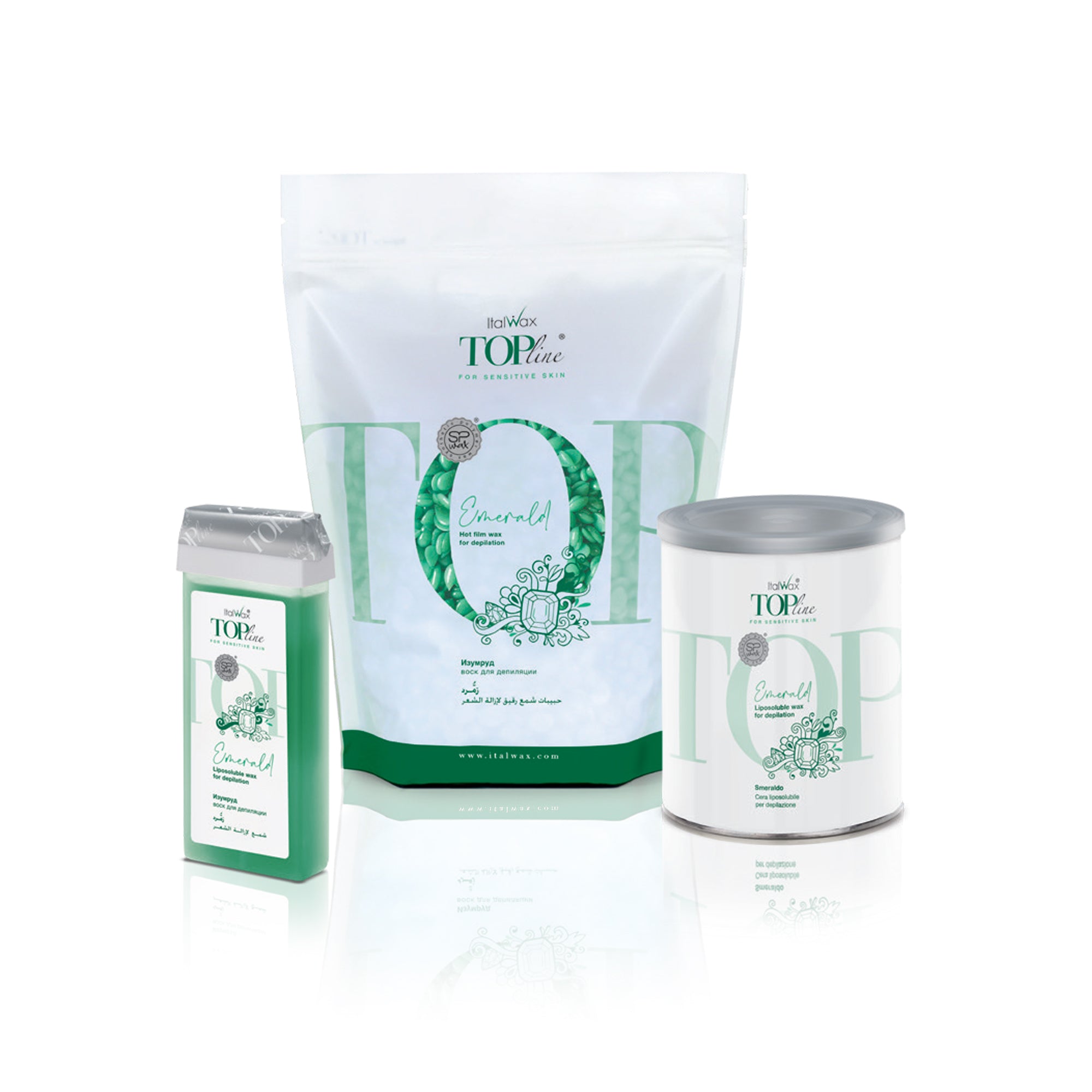 ItalWax Depilatory wax in cartridge TOPline - EMERALD 100 ml