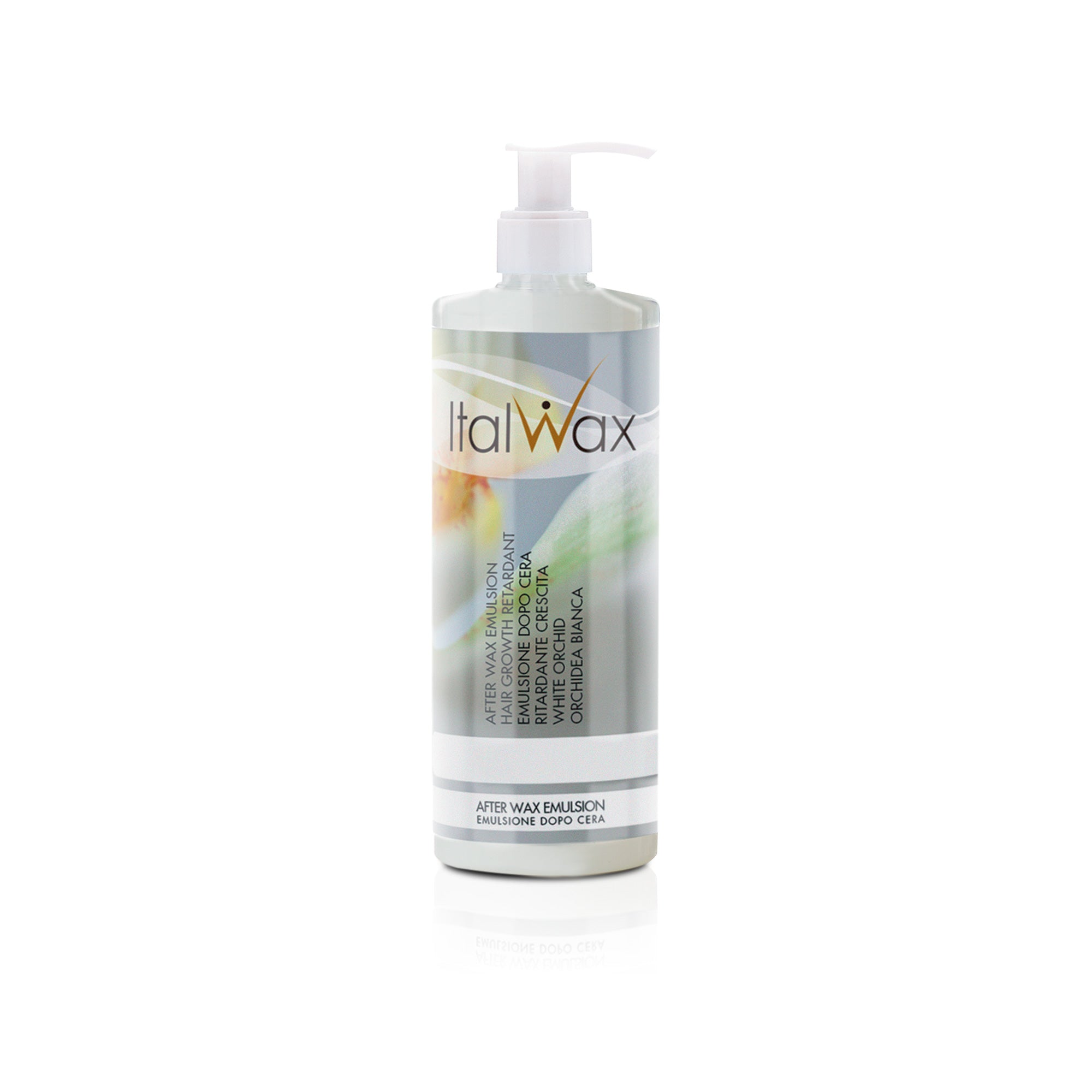 ItalWax AFTER WAX EMULTION Pēc depilācijas procedūras emulsija ar Balto orhideju 500 ml