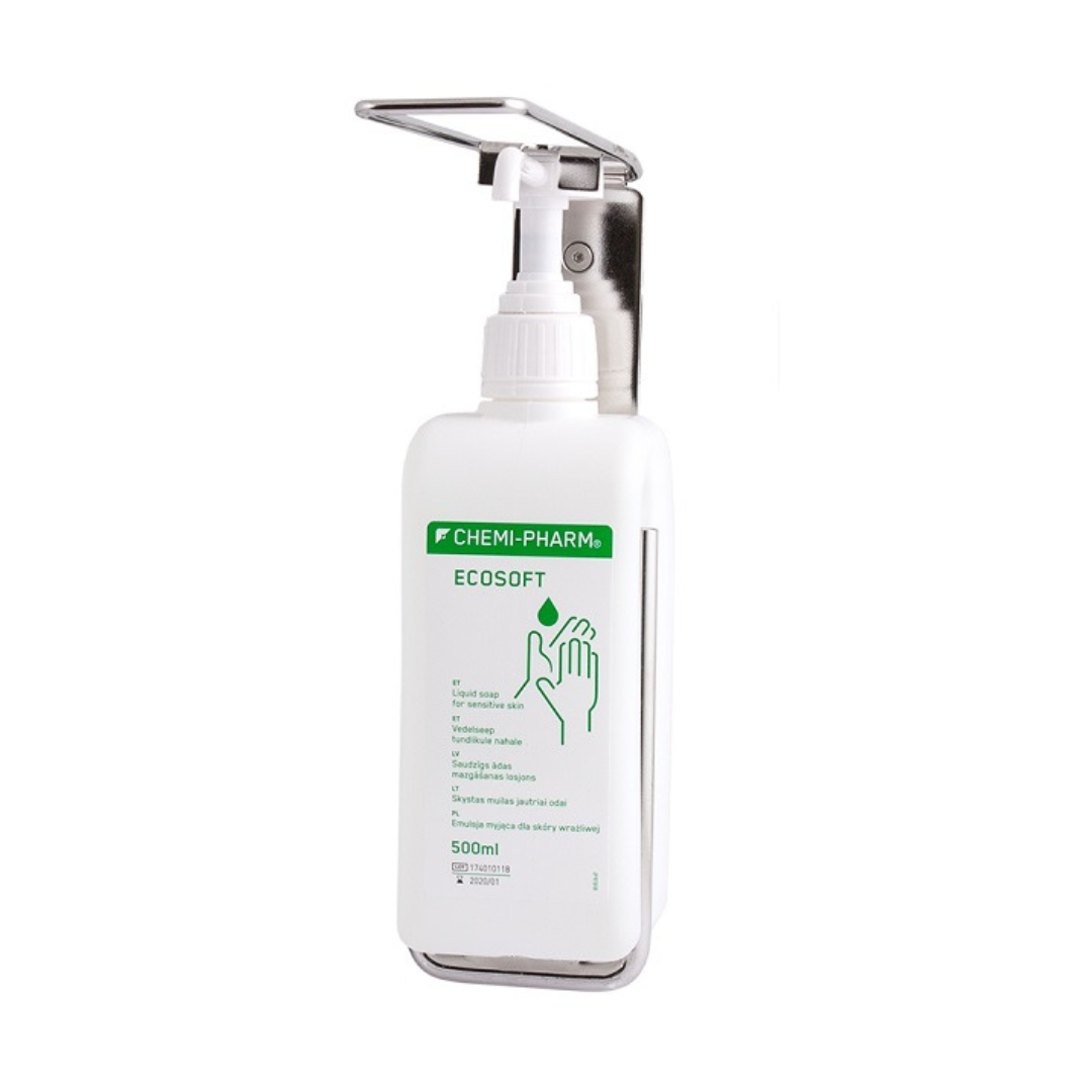 CHEMI Dozators rāmis pudelei CHEMI-PHARM ar elkoņa mehānismu, 500 ml