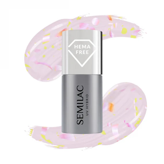T26 Semilac UV-Gel-Lack Top Coat „No Wipe“ Matt Peach Galaxy 7 ml