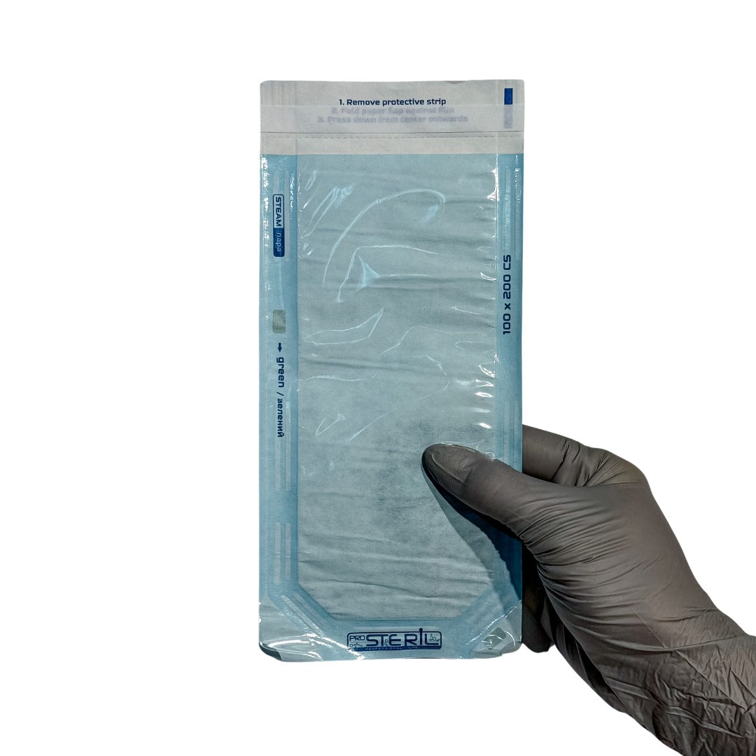 ProSteril Autoklāva sterilizācijas maisiņi 100x200mm CS caurspīdīgi ar indikatoru 100gab.