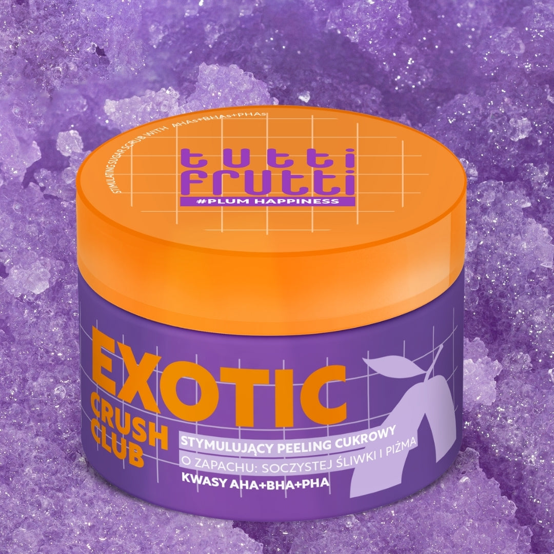 Farmona TUTTI FRUTTI PlumHappiness Stimulating Sugar Body Scrub with AHA+BHA+PHA Acids 300 gr