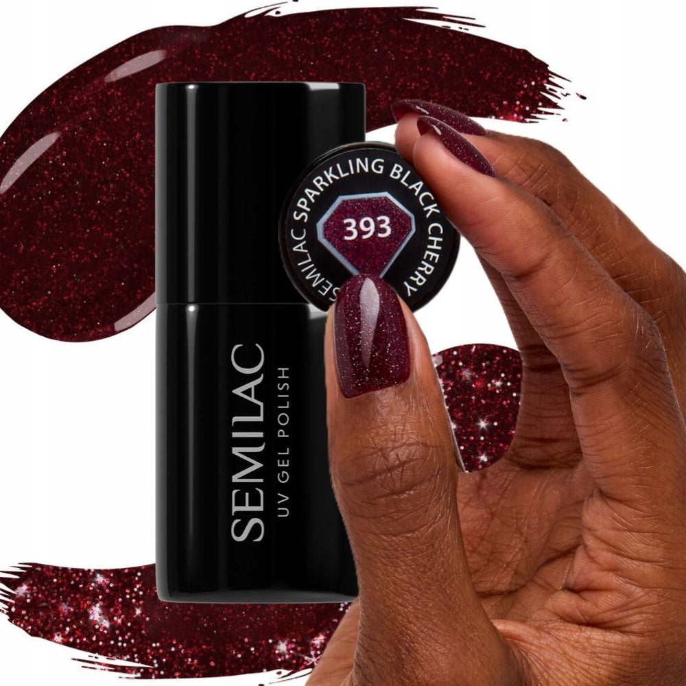 393 Semilac UV gel polish Sparkling Black Cherry 7ml