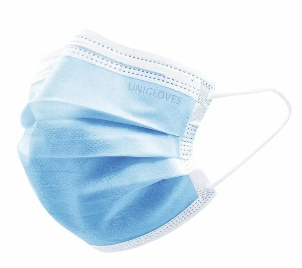 UNIGLOVES Маска медицинская с резинкой PROFIL PLUS BLUE 3-слойная, 50 шт.