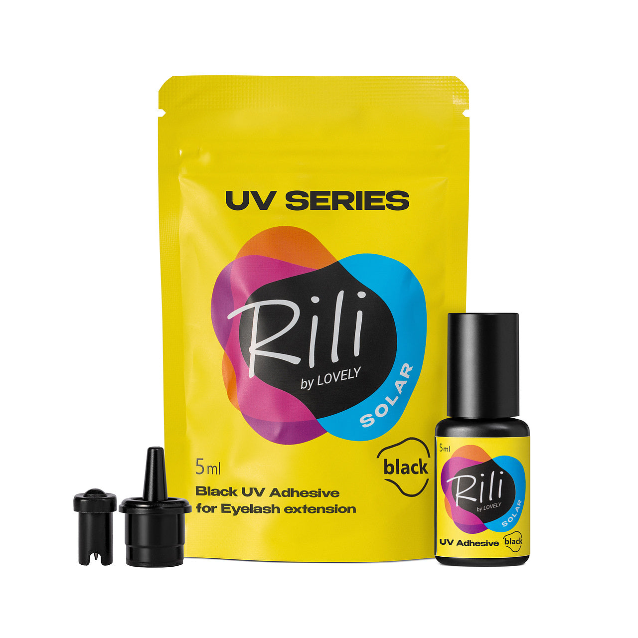 LOVELY UV Eyelash Extension Glue Rili Solar, Black 5 ml