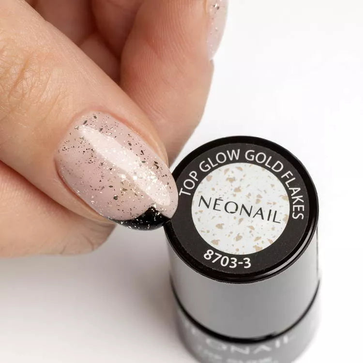 8703 Neonail Top Glow Gold Flakes 7,2ml