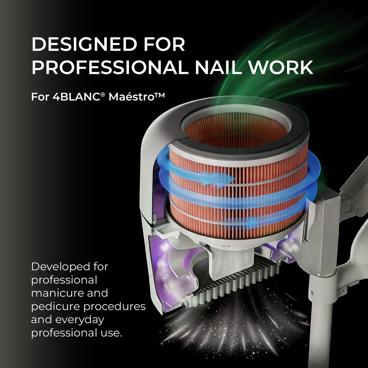 4BLANC HEPA-12-Luftfilter für die Maéstro™ Ultimate Protection Nagelstation – Maéstro™ Staubauffangfilter