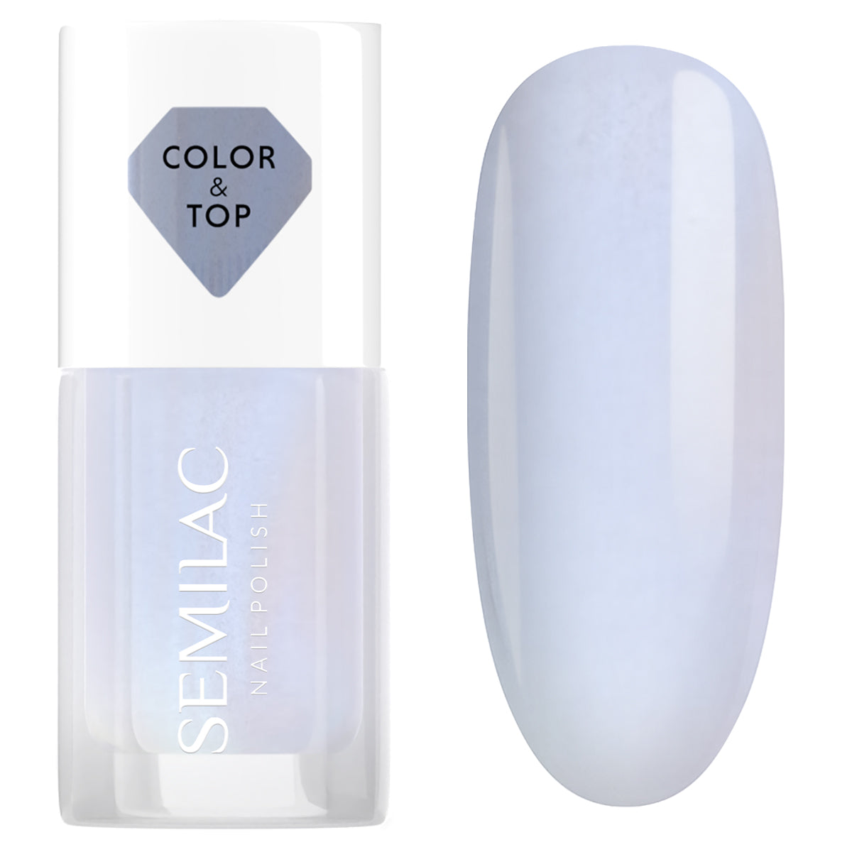 Semilac Топ и лак для ногтей 2в1 BLUE HOLO GLAZED 7мл