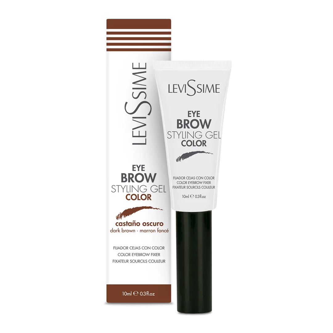 Levissime, Eye Brow Styling Gel Dark Brown – Augenbrauen-Fixiergel, dunkelbraun, 10 ml [4703]
