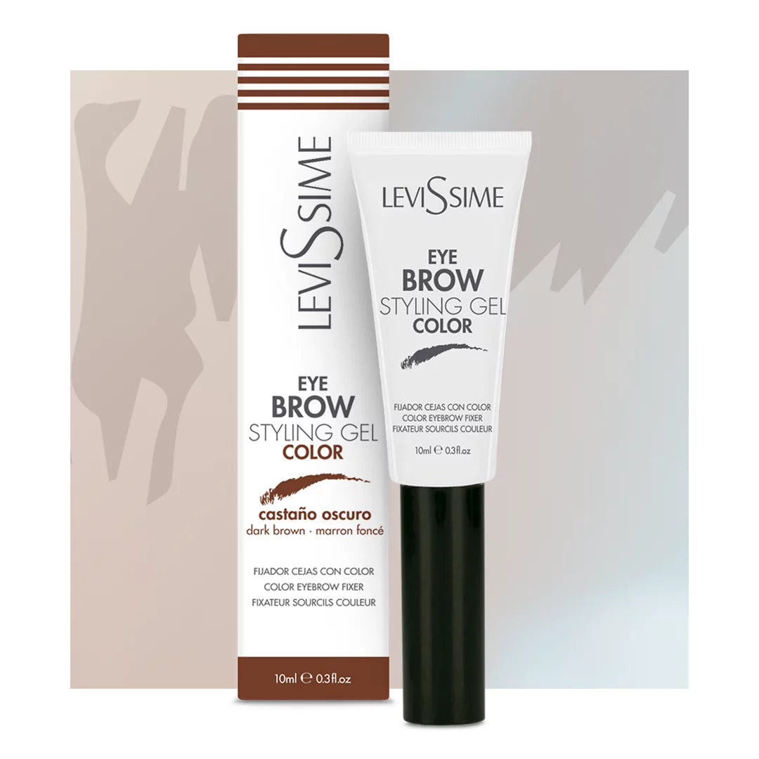 Levissime, Eye Brow Styling Gel Dark Brown – Augenbrauen-Fixiergel, dunkelbraun, 10 ml [4703]