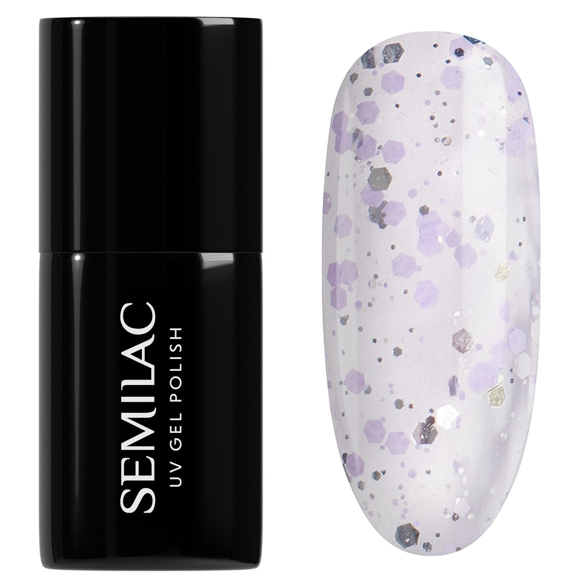 925 Semilac UV Gel Polish Silver & Violet Drops 7 ml 
