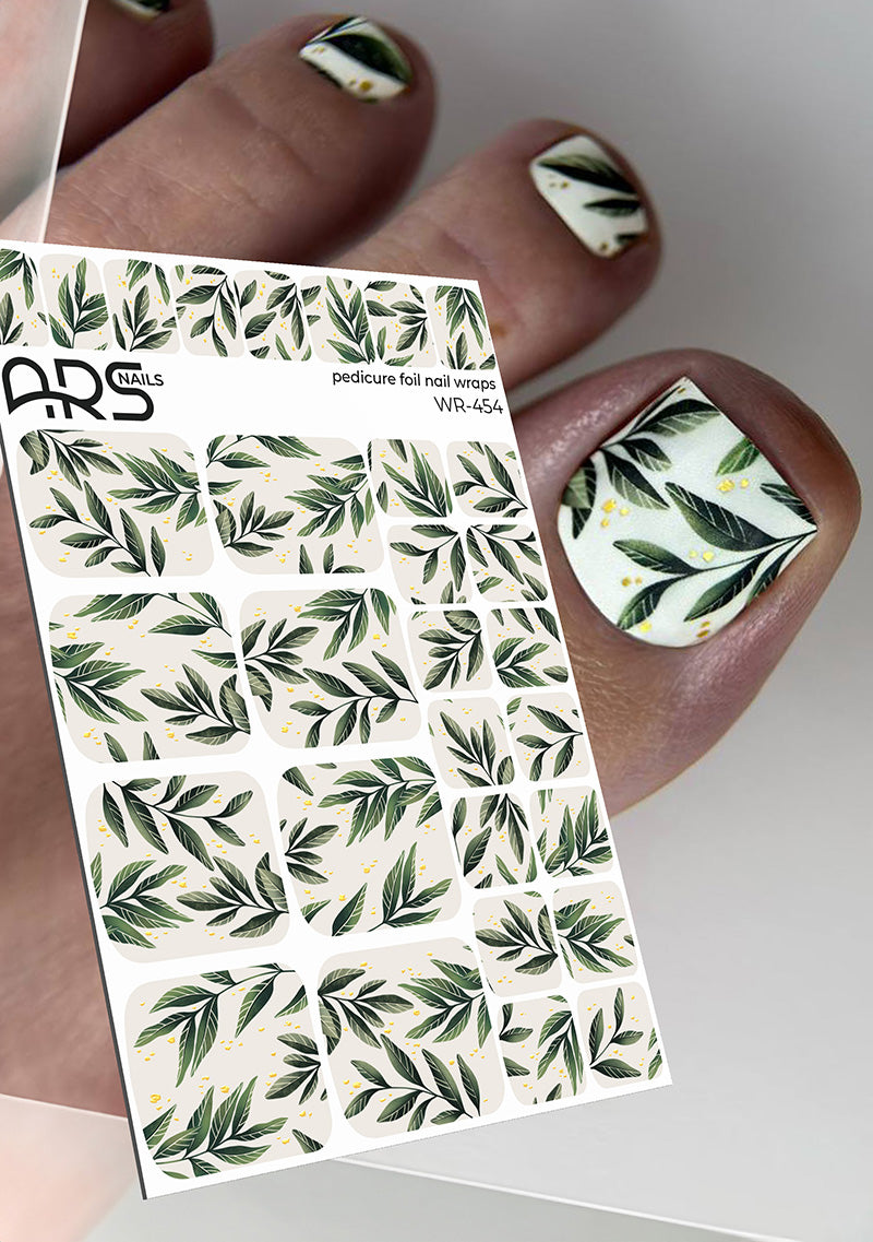 Pedicure cabinet pedicure nail wraps with gold foil [WR-454] 