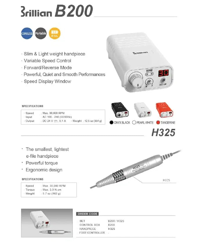 STRONG B200/H325 Cordless with battery (Black) (30,000 rpm)