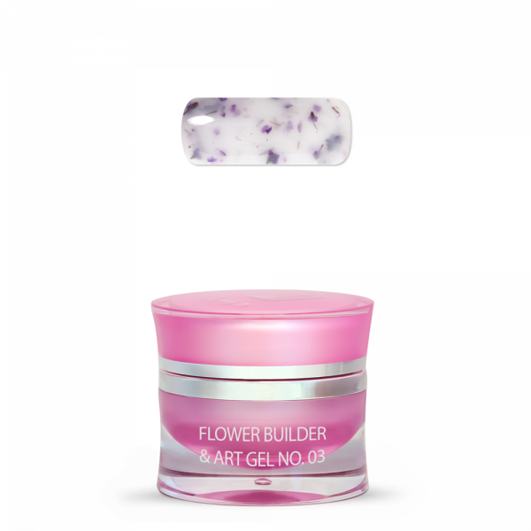 Moyra Flower Builder & Art Gel, Milk White Base with Flowers No. 03, 15 g