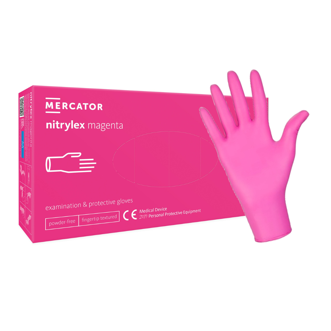 Nitrylex PF Disposable nitrile gloves, powder-free XS Pink, 100 pcs. (Poland)