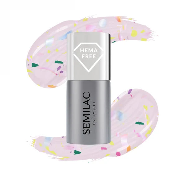 T27 Semilac UV Gel Polish Top No Wipe Matte Violet Galaxy 7ml