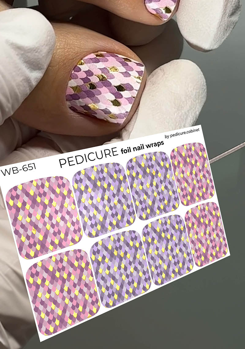 Pedicure cabinet pedicure nail wraps with gold foil [WB-651] Large