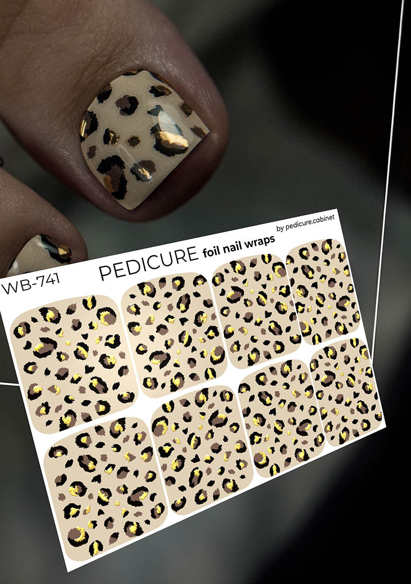 Pedicure cabinet pedicure nail wraps with gold foil [WB-741] Large