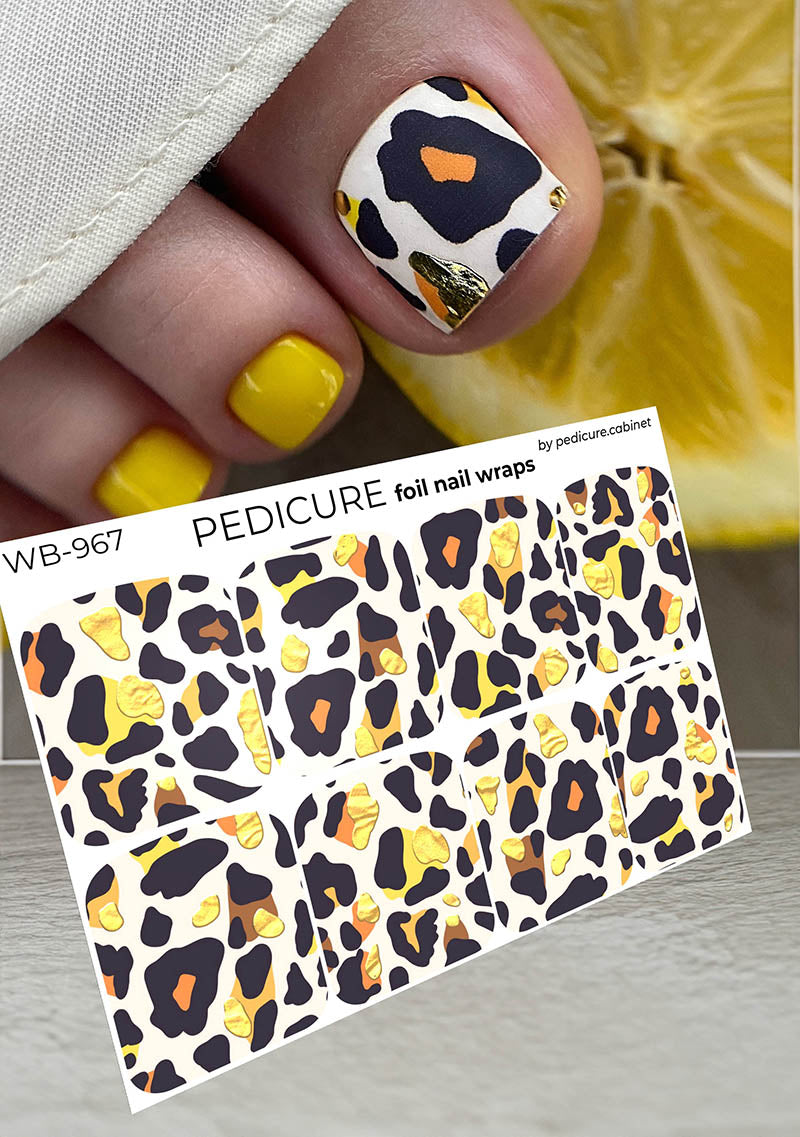 Pedicure cabinet pedicure nail wraps with gold foil [WB-967] Large