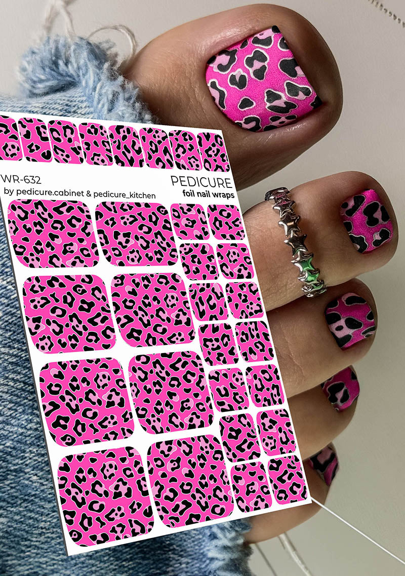 Pedicure cabinet pedicure nail wraps with silver foil [WR-632]