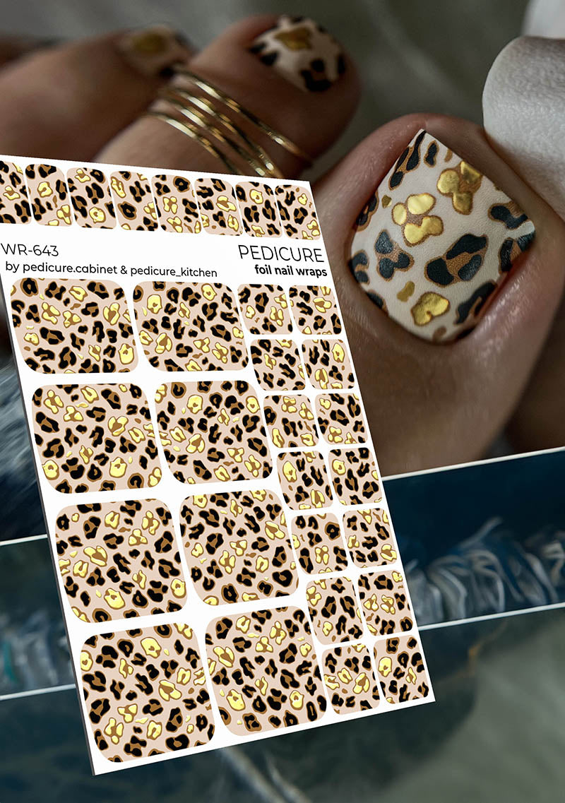 Pedicure cabinet pedicure nail wraps with gold foil [WR-643] 