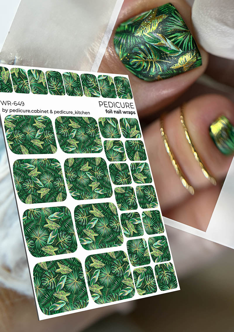 Pedicure cabinet pedicure nail wraps with gold foil [WR-649]