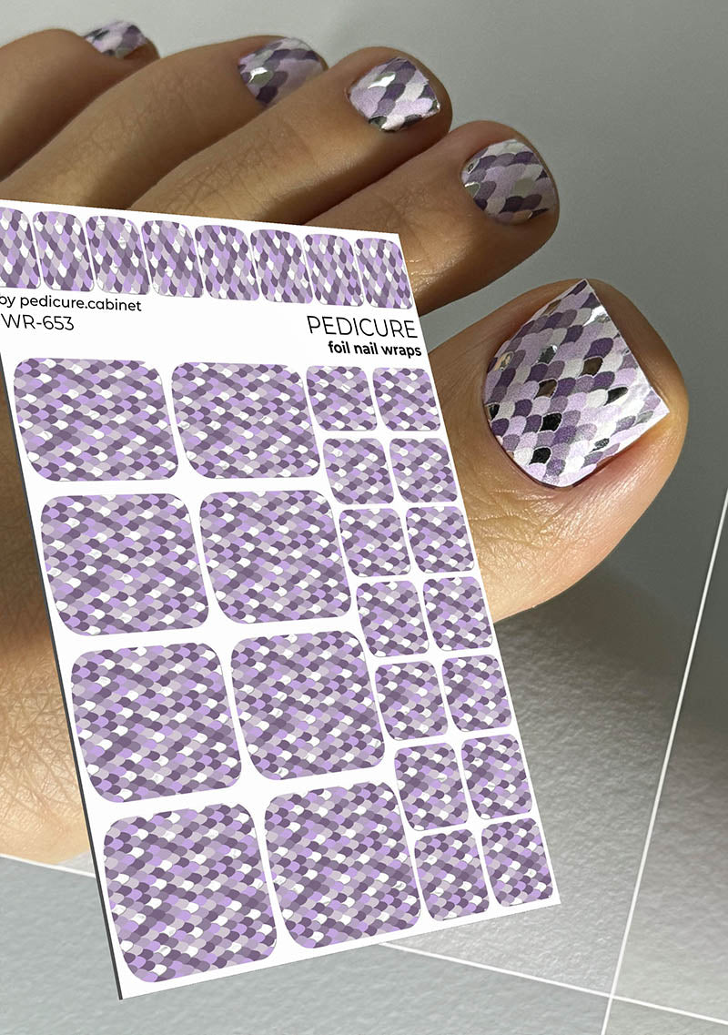 Pedicure cabinet pedicure nail wraps with silver foil [WR-653]