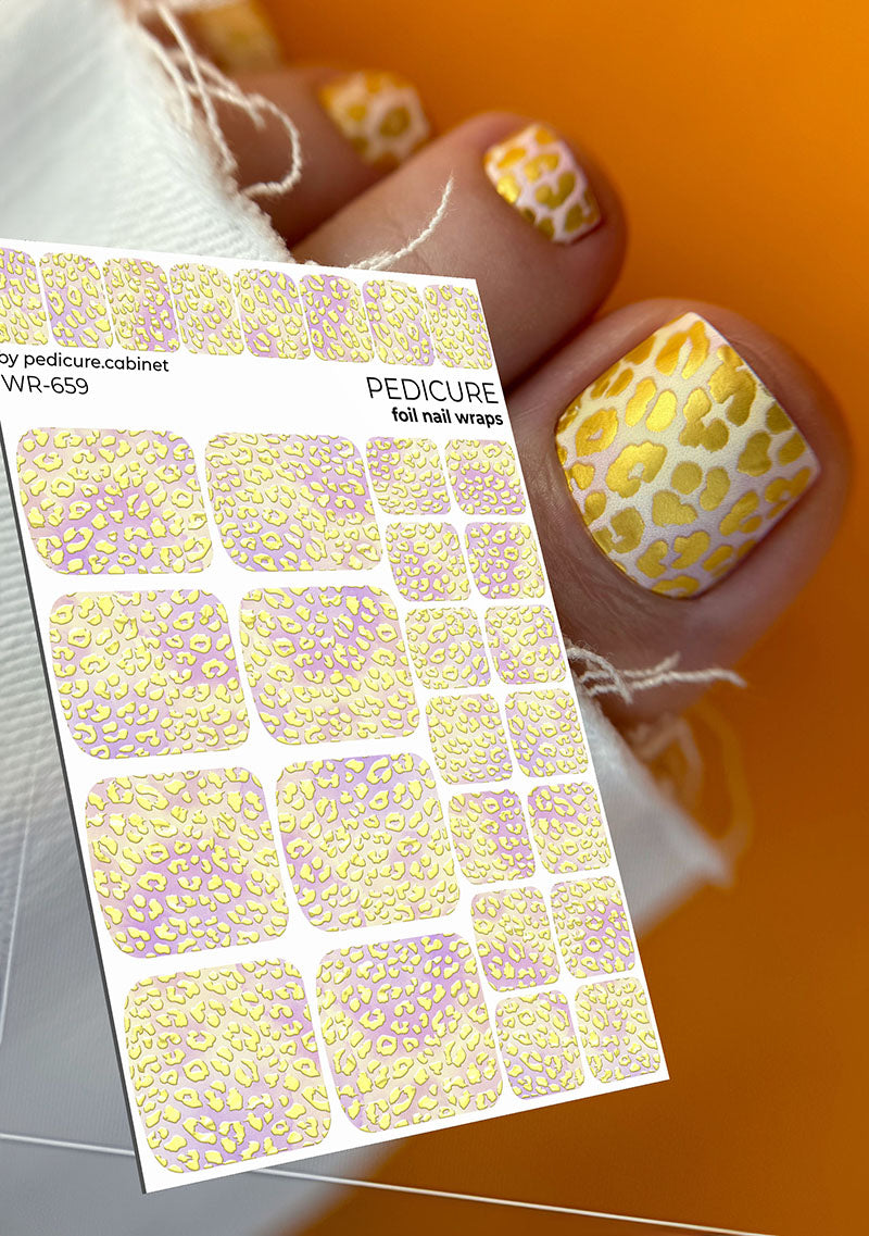 Pedicure cabinet pedicure nail wraps with gold foil [WR-659]