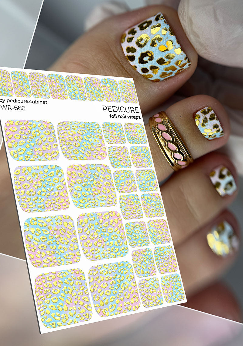 Pedicure cabinet pedicure nail wraps with gold foil [WR-660]