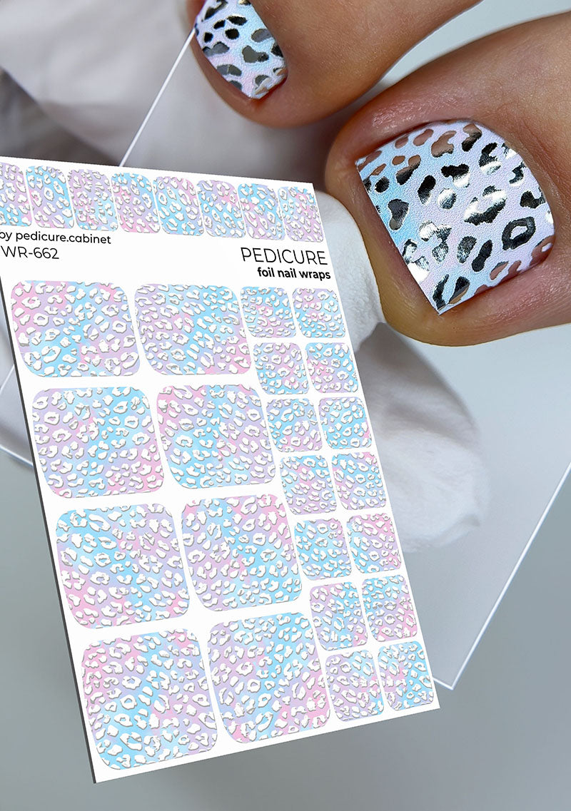 Pedicure cabinet pedicure nail wraps with silver foil [WR-662]