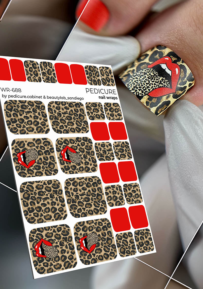 Pedicure cabinet pedicure nail wraps with gold foil [WR-688] 