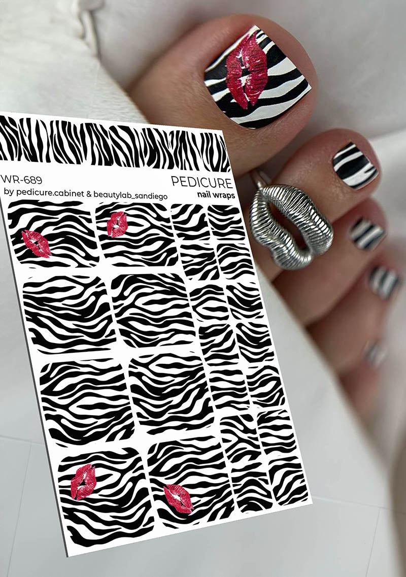 Pedicure cabinet pedicure nail wraps with gold foil [WR-689] 