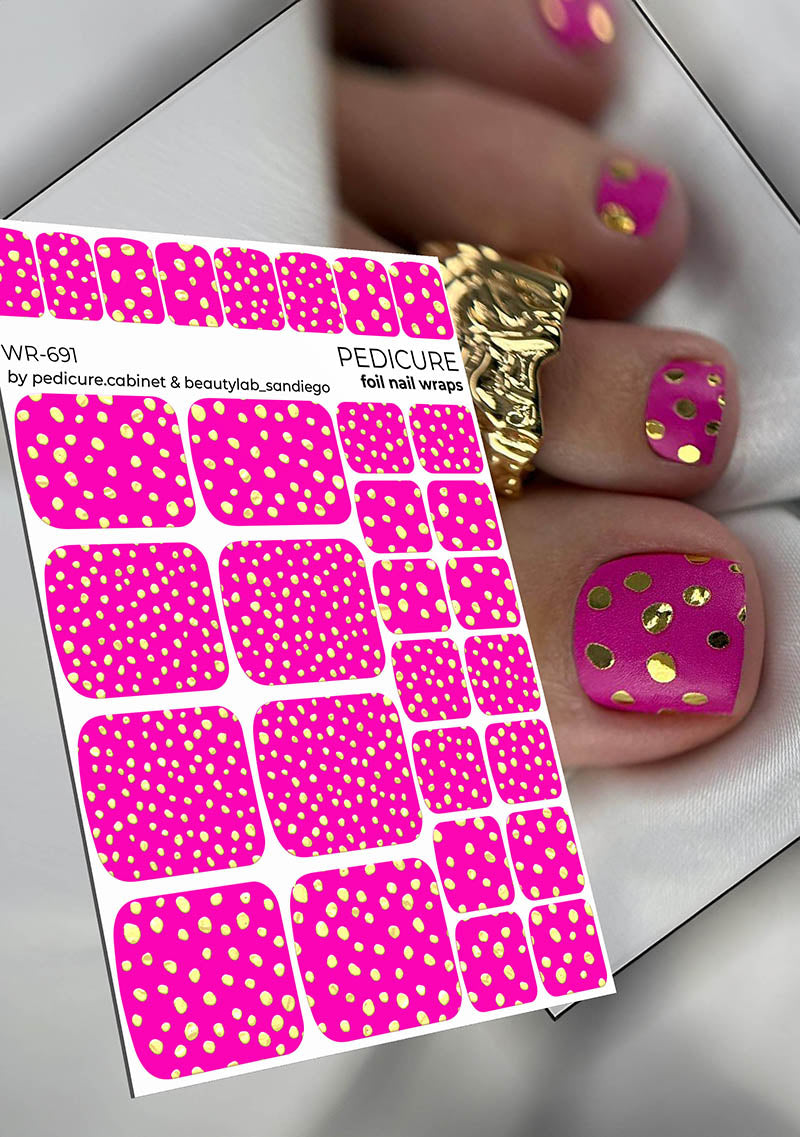 Pedicure cabinet pedicure nail wraps with gold foil [WR-691] 