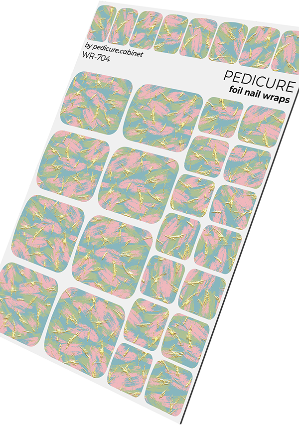 Pedicure cabinet pedicure nail wraps with gold foil [WR-704]