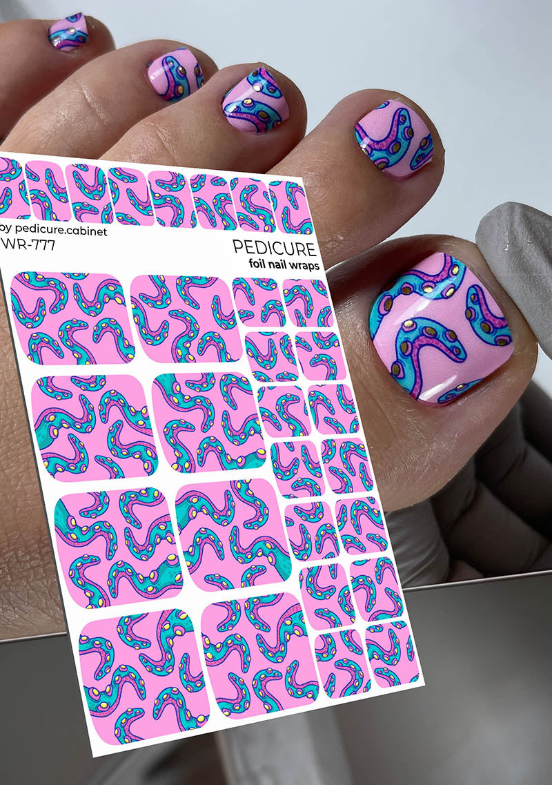 Pedicure cabinet pedicure nail wraps with gold foil [WR-777] 
