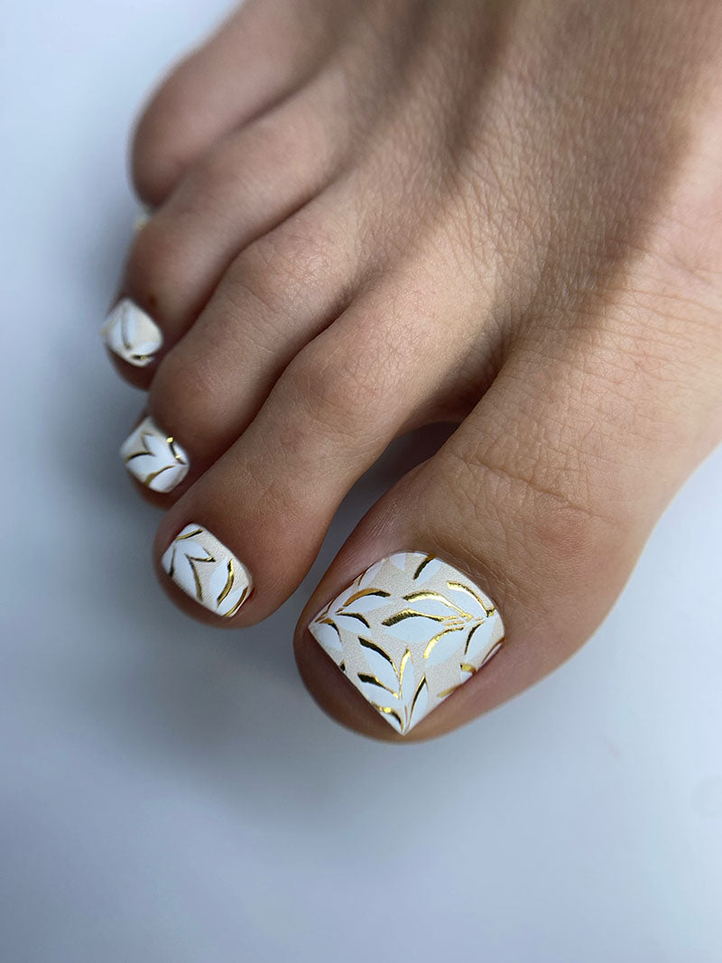 Pedicure cabinet pedicure nail wraps with gold foil [WR-788]