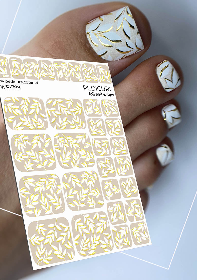 Pedicure cabinet pedicure nail wraps with gold foil [WR-788]