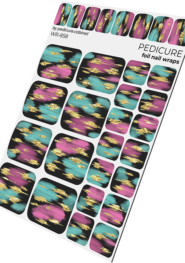 Pedicure cabinet pedicure nail wraps with gold foil [WR-858]